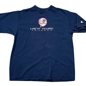 Vintage Starter New York Yankees Embroidered T Shirt (Size XL)